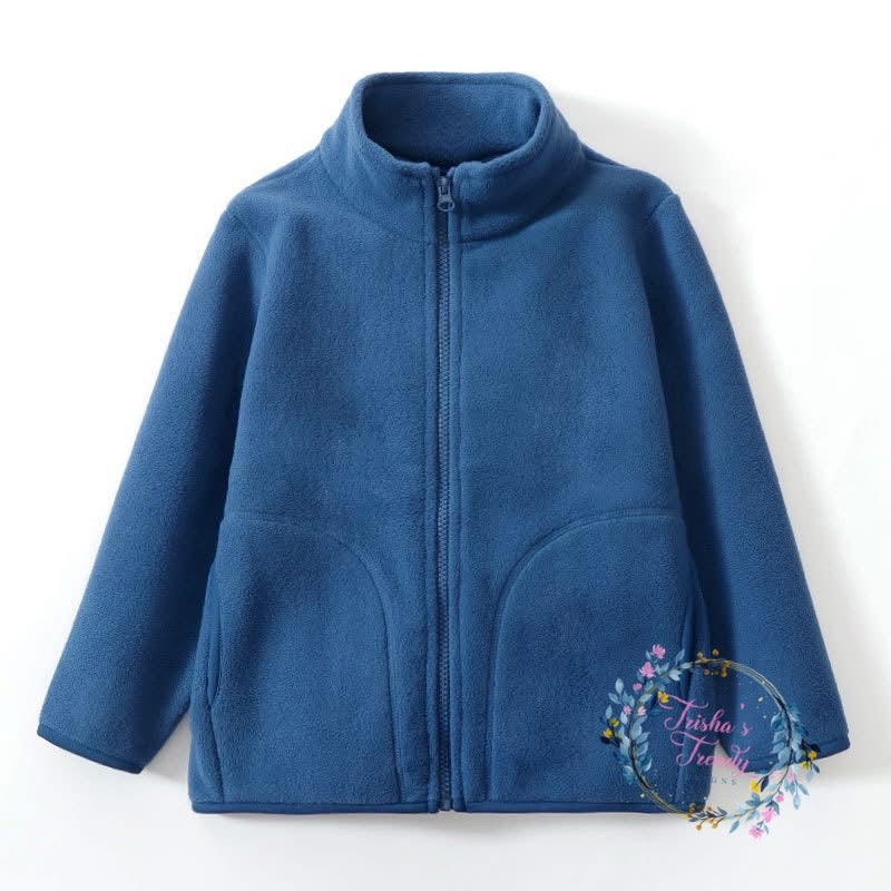 PREORDER: Kids Solid Color Zip Up Fleece