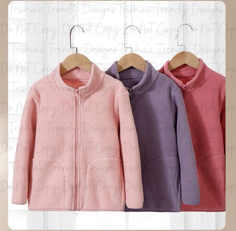 PREORDER: Kids Solid Color Zip Up Fleece