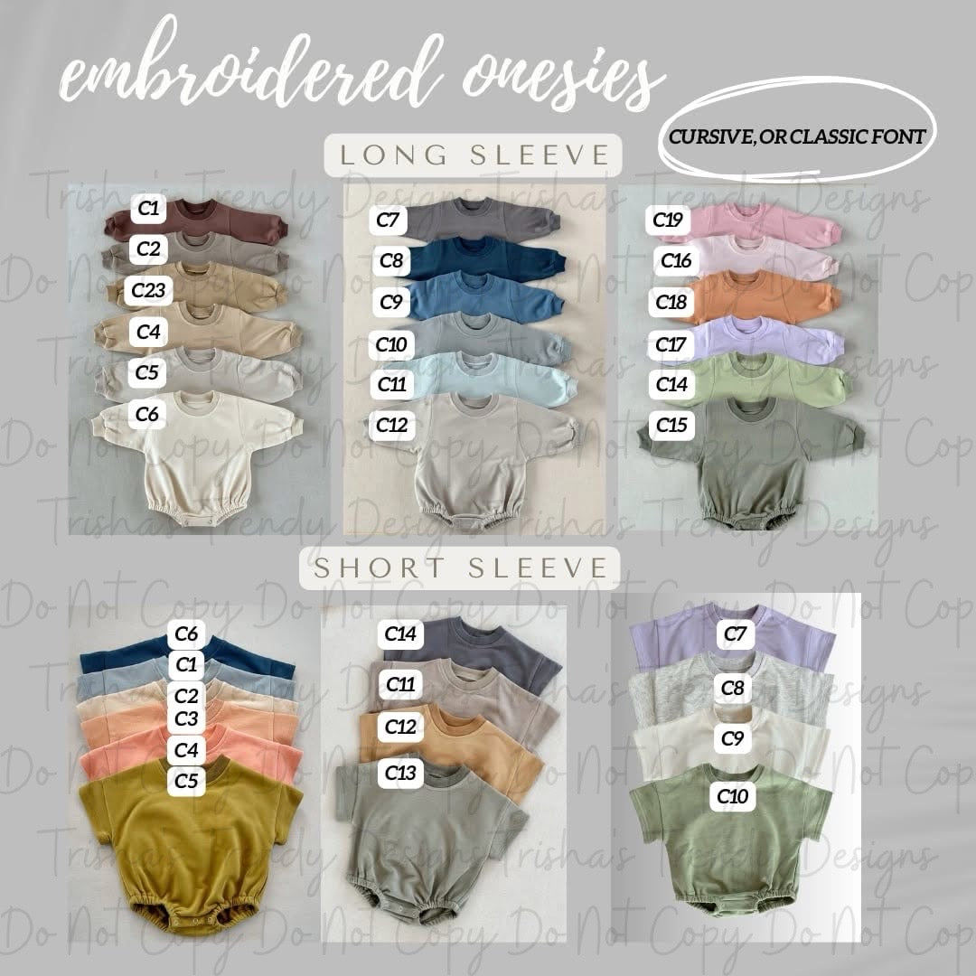 PREORDER: Embroidered Onesies