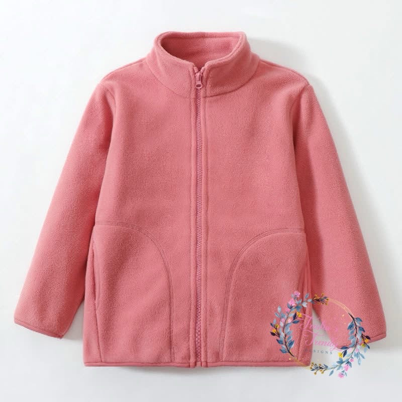 PREORDER: Kids Solid Color Zip Up Fleece