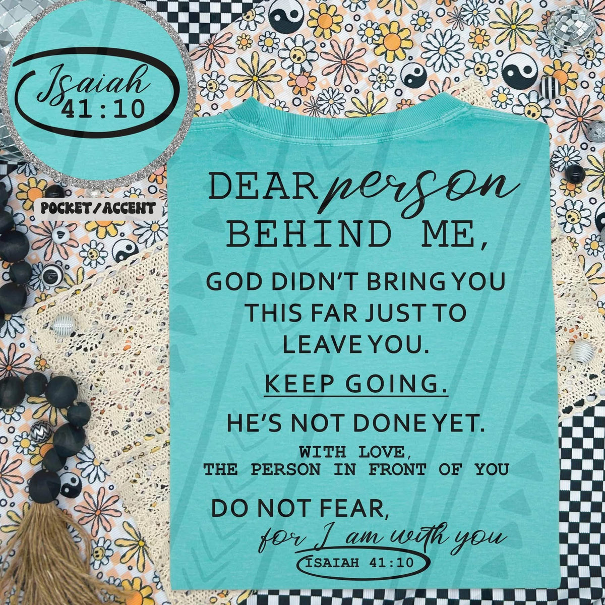 Dear person behind me comes with front and back design