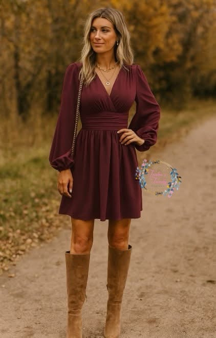 PREORDER: Dahlia Lantern Sleeve Dress