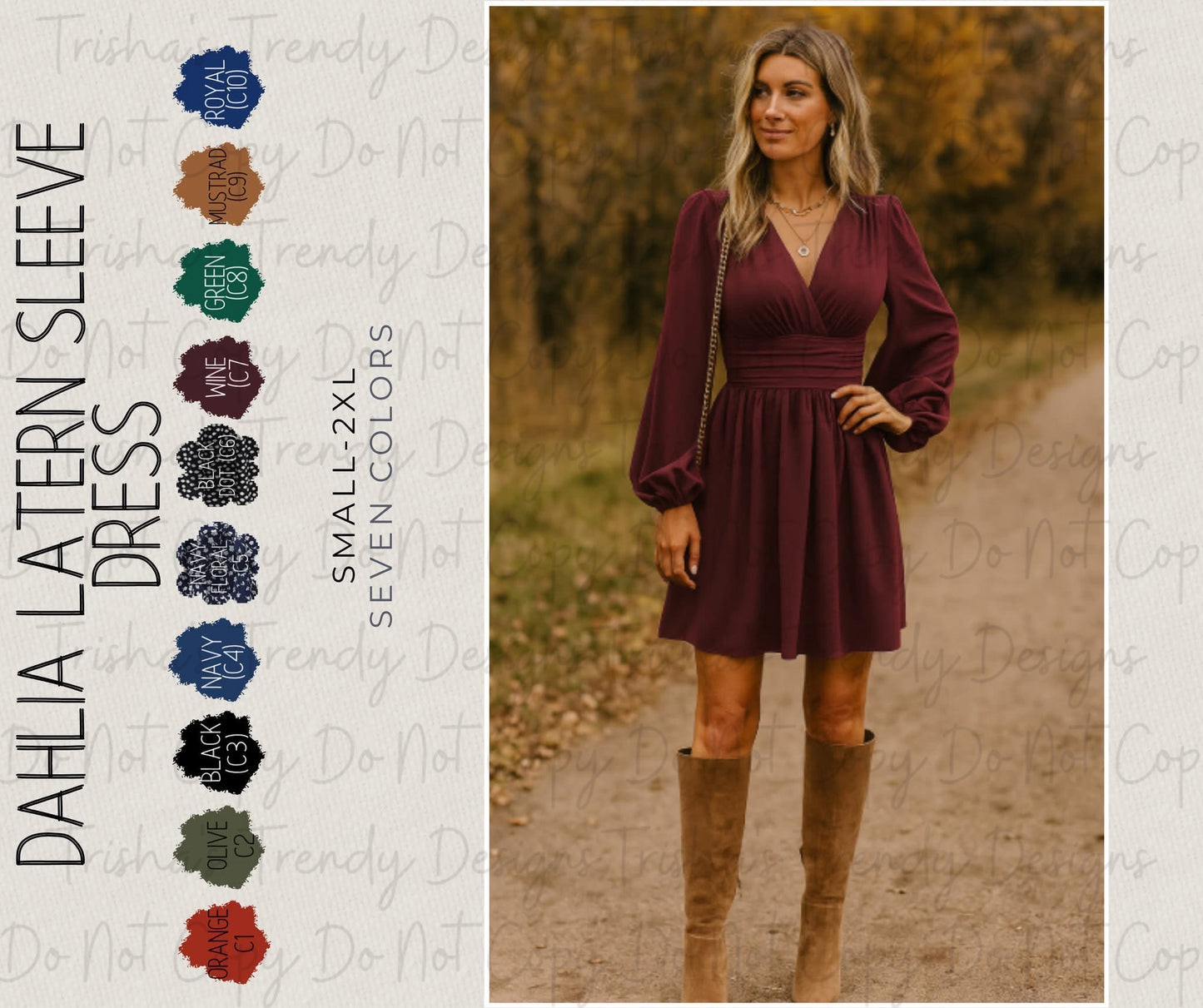 PREORDER: Dahlia Lantern Sleeve Dress