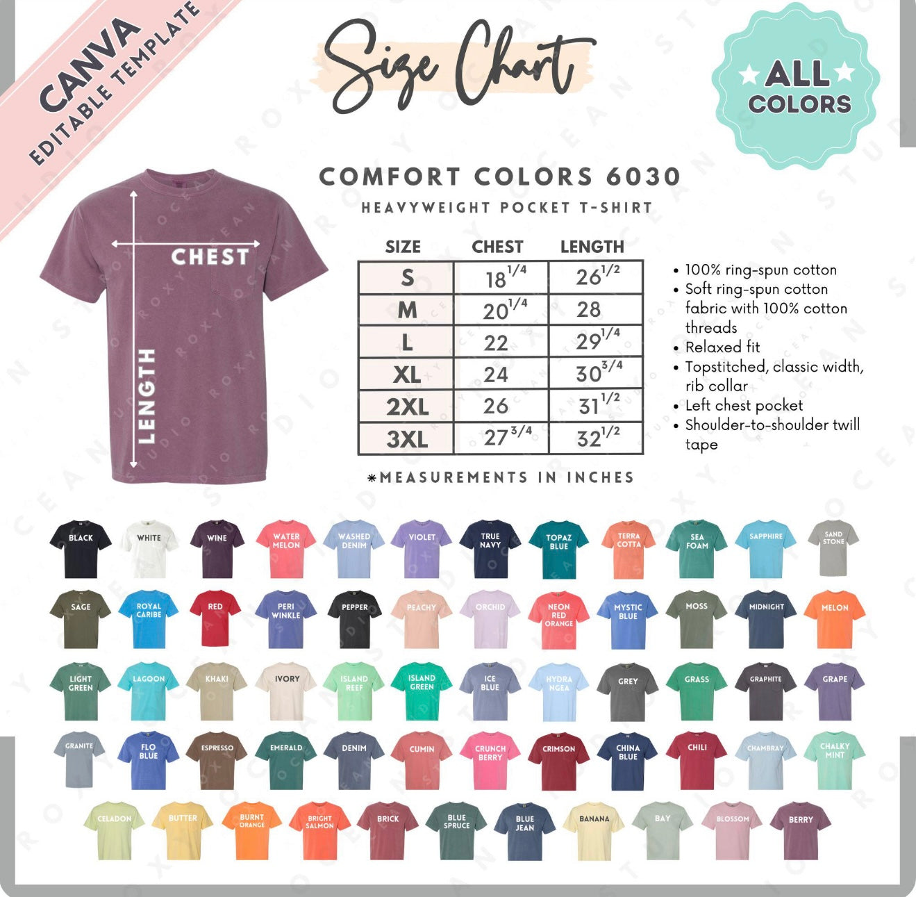 Monogram fall Comfort Color Pocket Tee