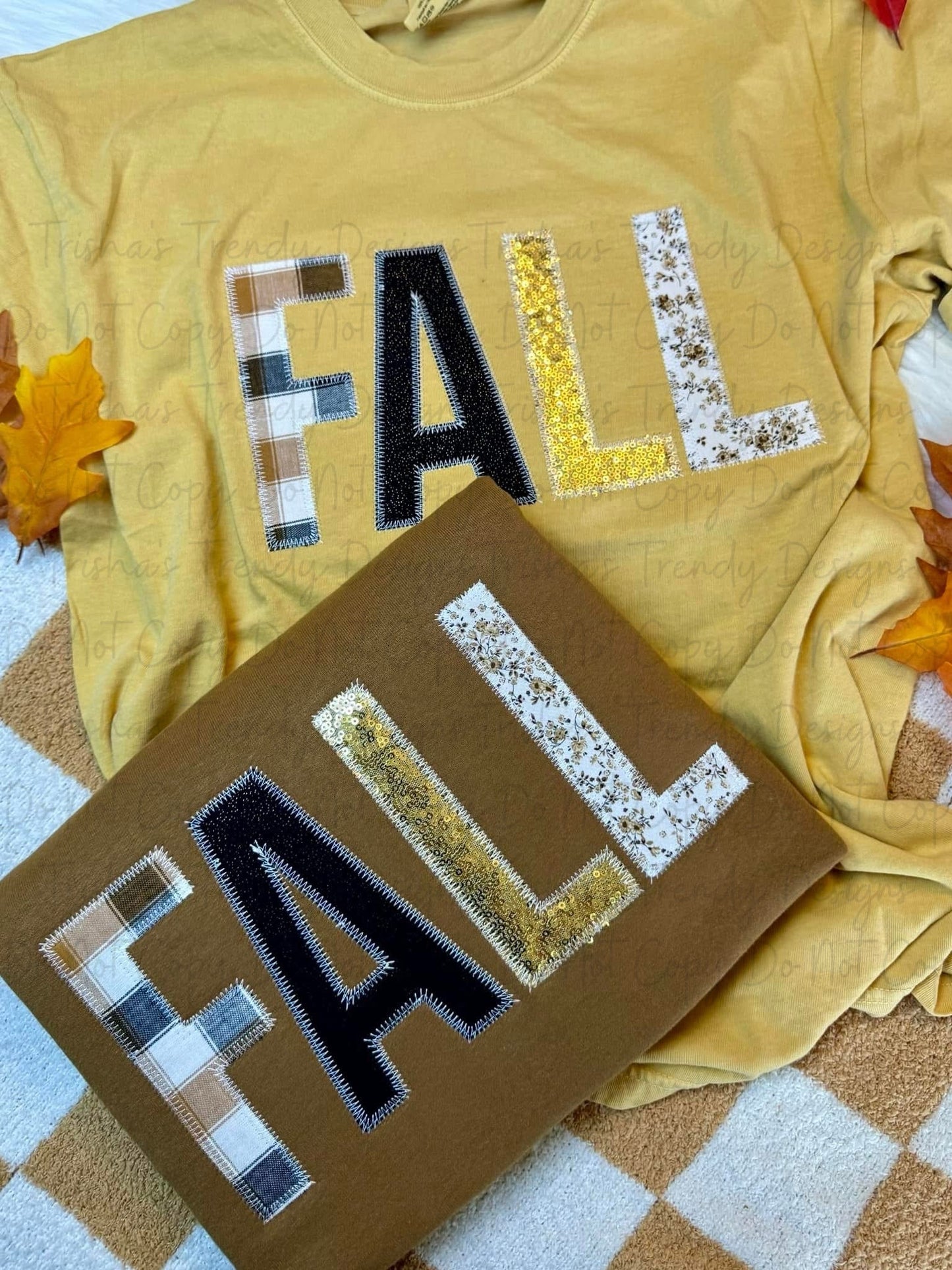 Fall multi sequin appliqué