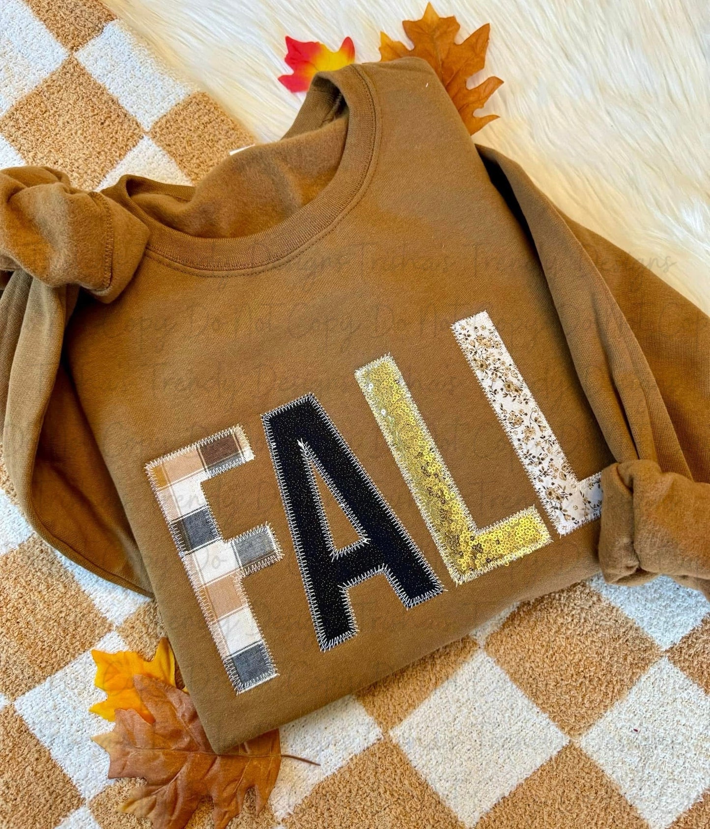 Fall multi sequin appliqué