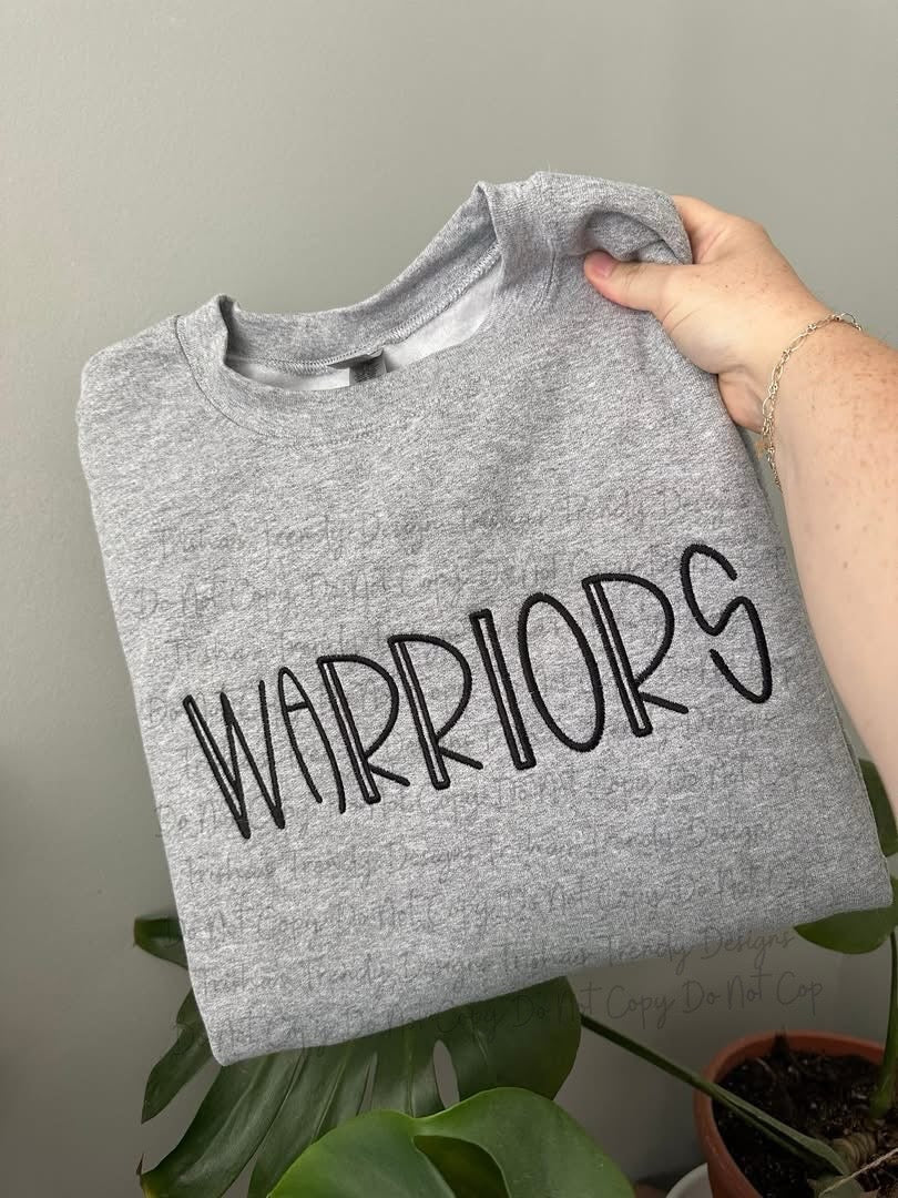 Embroidered school name