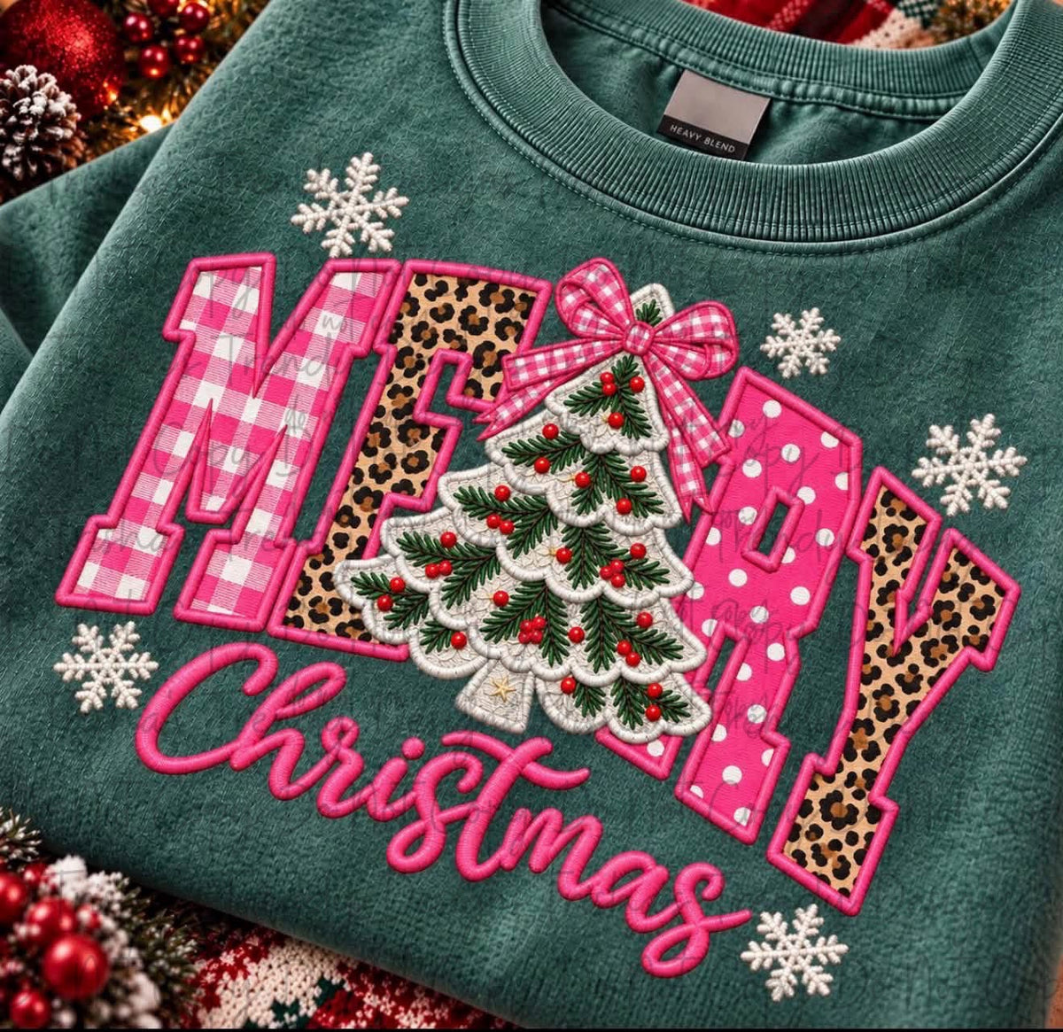 Merry faux embroidery