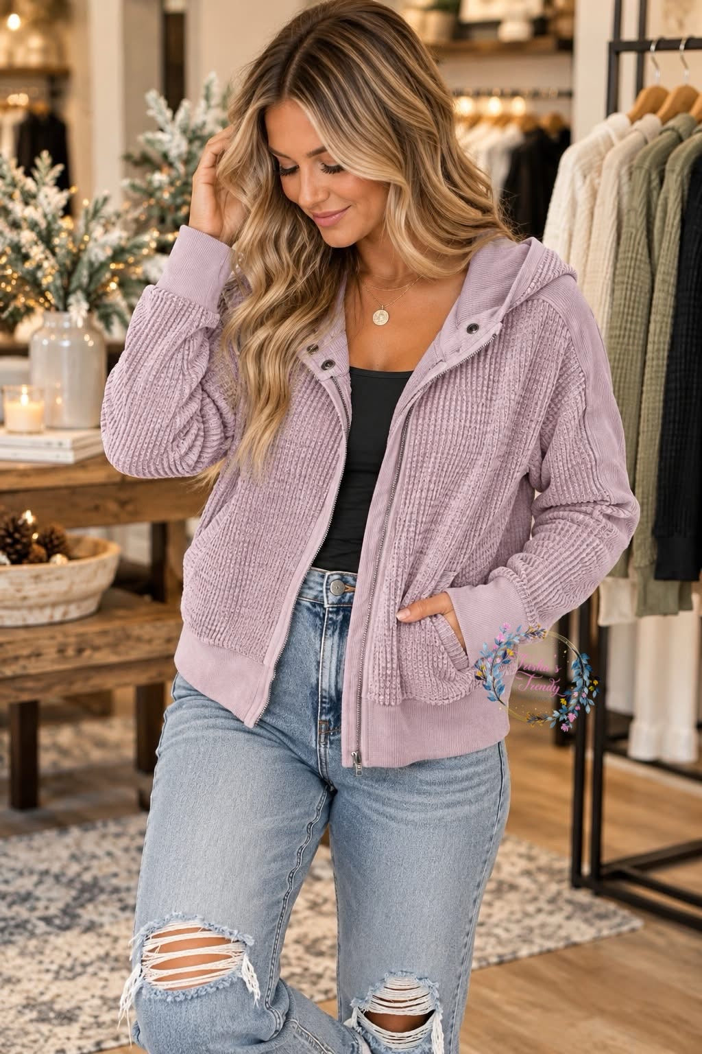 PREORDER: Re-run Lucia Waffle Zip
