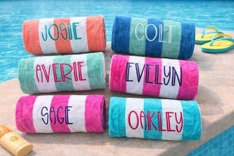 Custom embroidered beach towel
