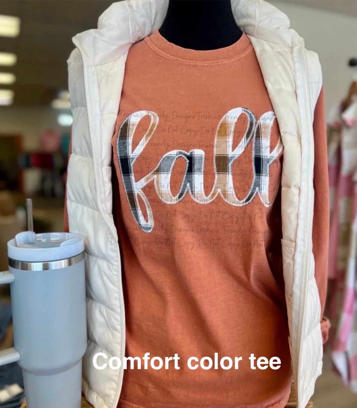 Embroidered Fall Cursive Comfort Color Tee