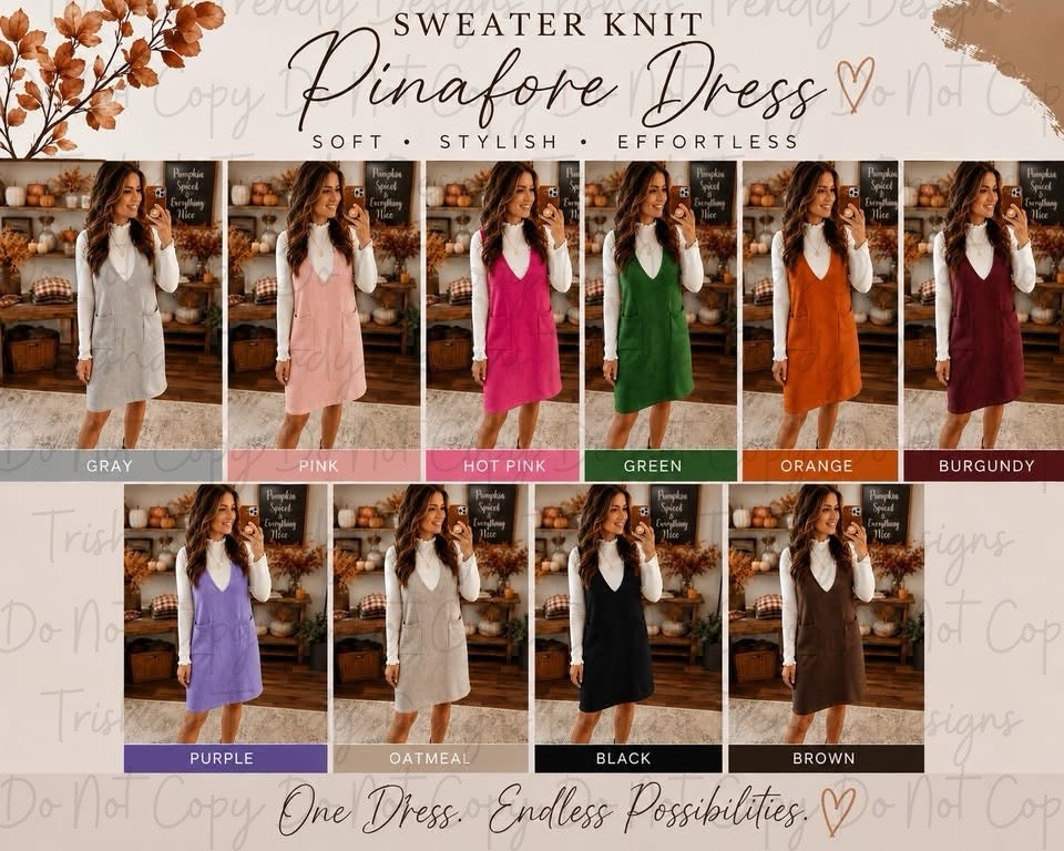 PREORDER: The Sweater Knit Pinafore Dress Collection