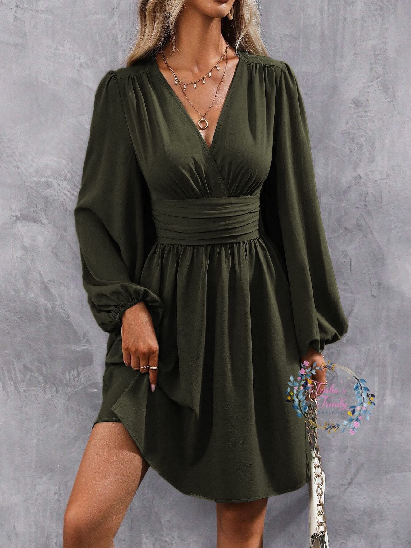 PREORDER: Dahlia Lantern Sleeve Dress