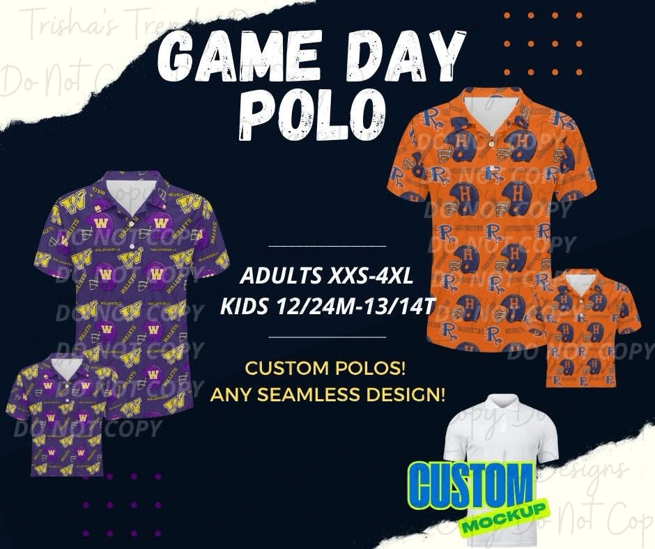 PREORDER: Custom Print POLO adult