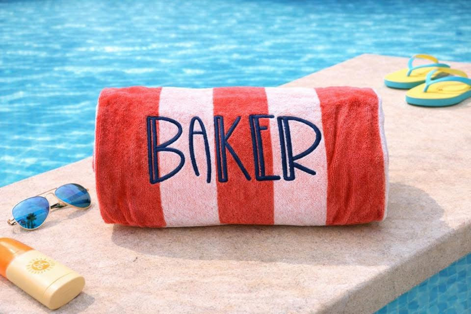 Custom embroidered beach towel