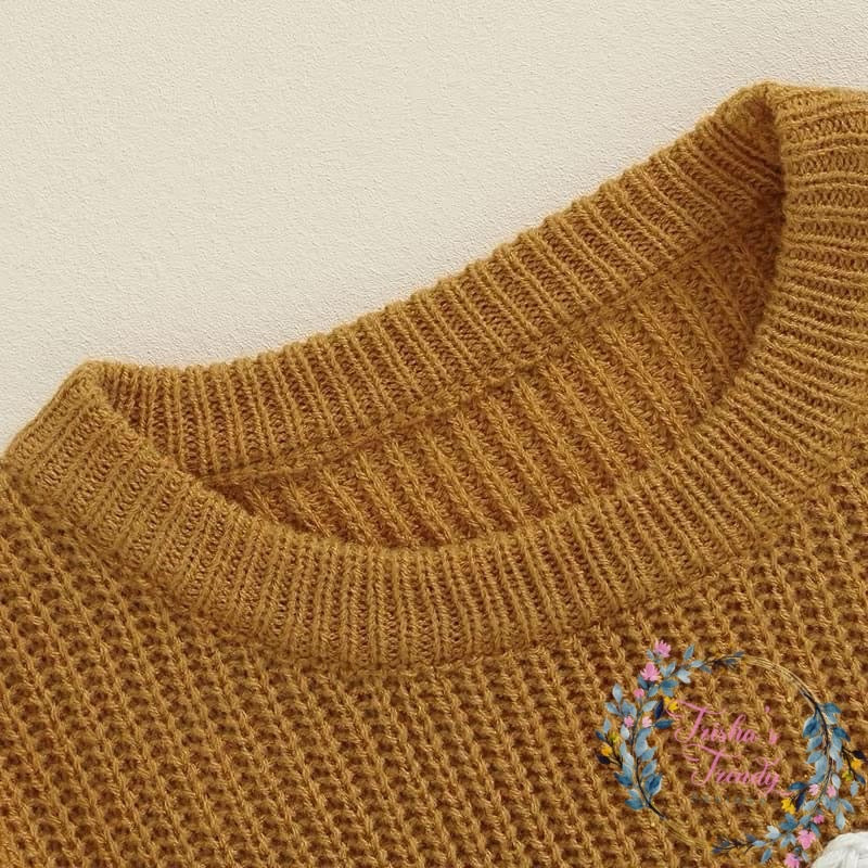 PREORDER: Pumpkin & Daisy Oversized Acrylic Knit Sweater