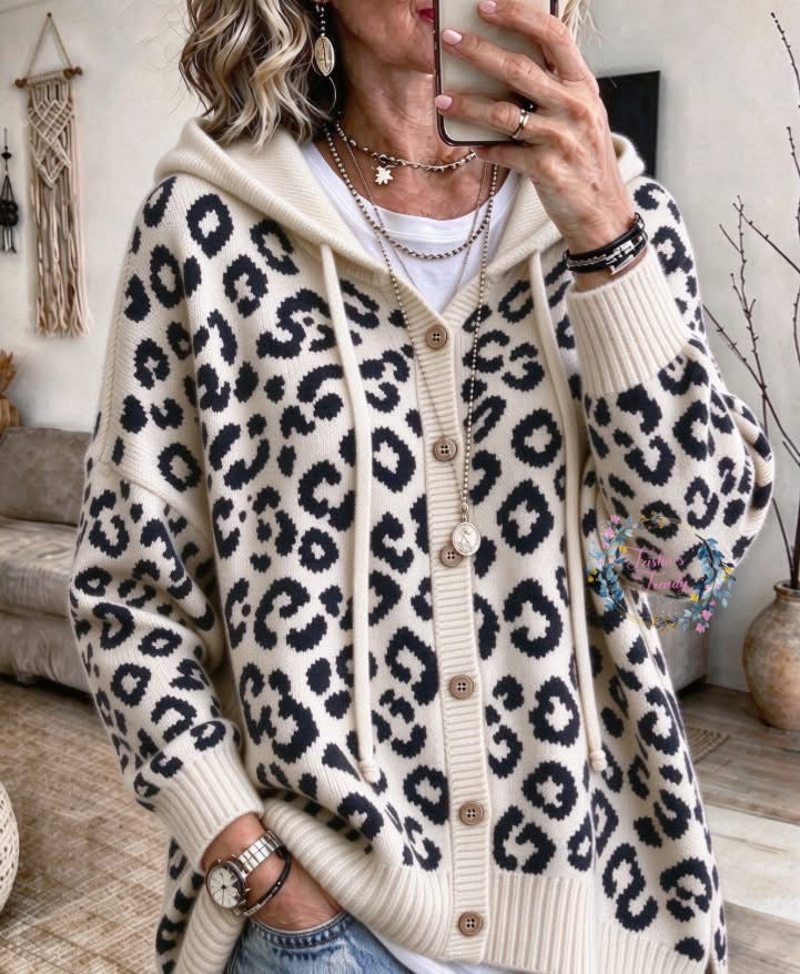 PREORDER: Leopard Hooded Cardigan