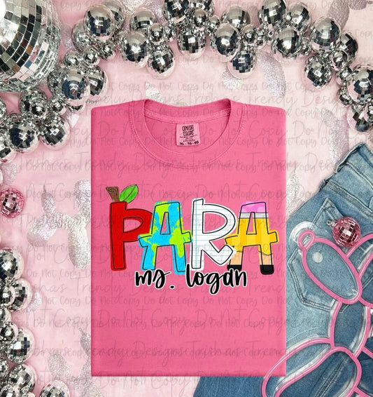 Custom pencil tee