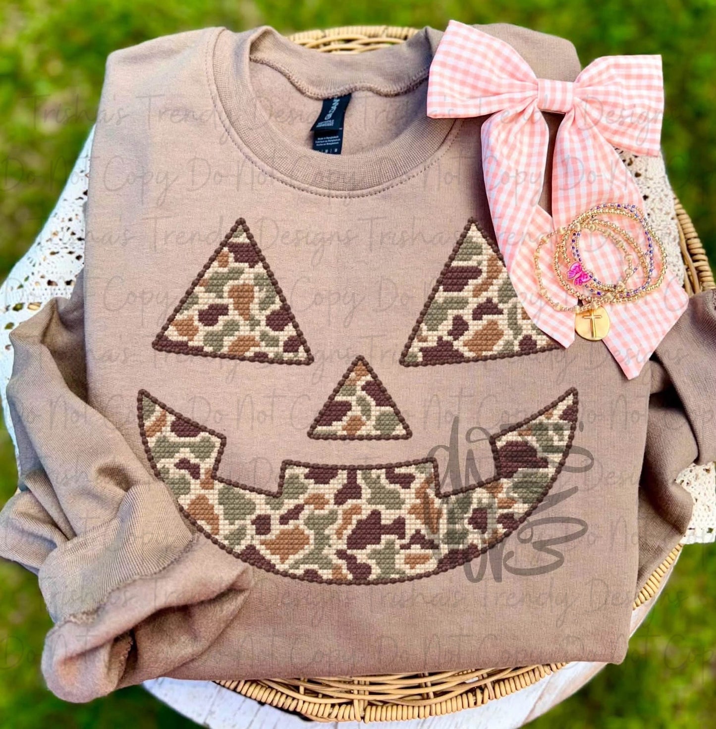 Camo or leopard pumpkin face