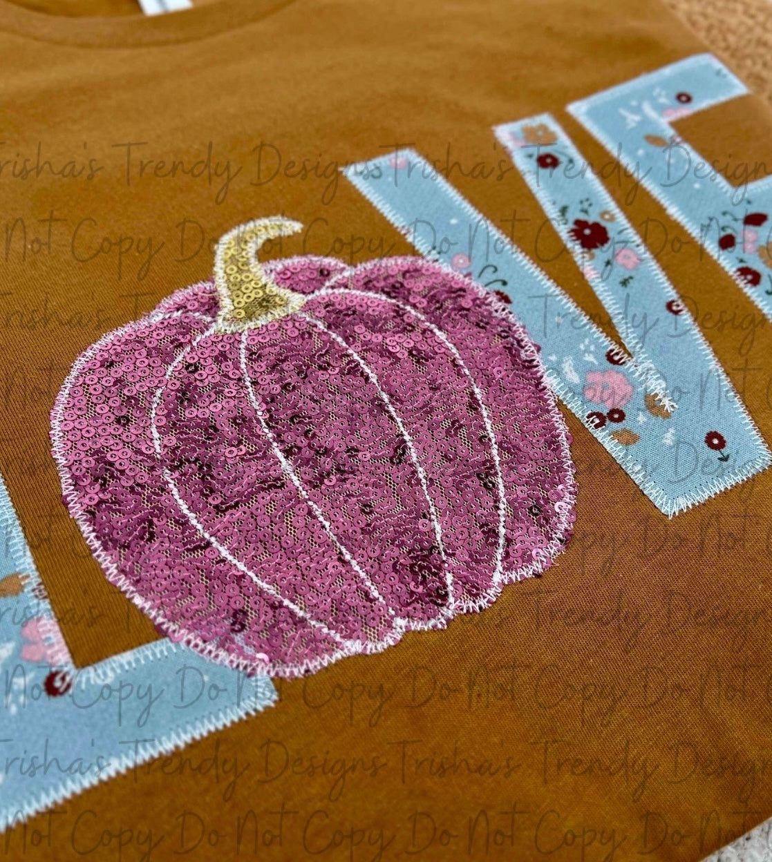 Embroidered Pumpkin Love