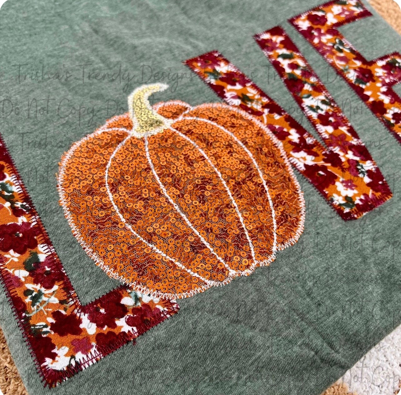 Embroidered Pumpkin Love