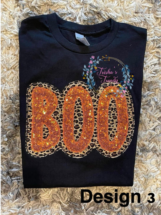 Boo embroidered applique