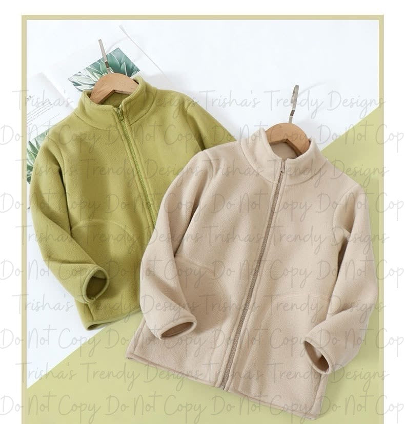 PREORDER: Kids Solid Color Zip Up Fleece