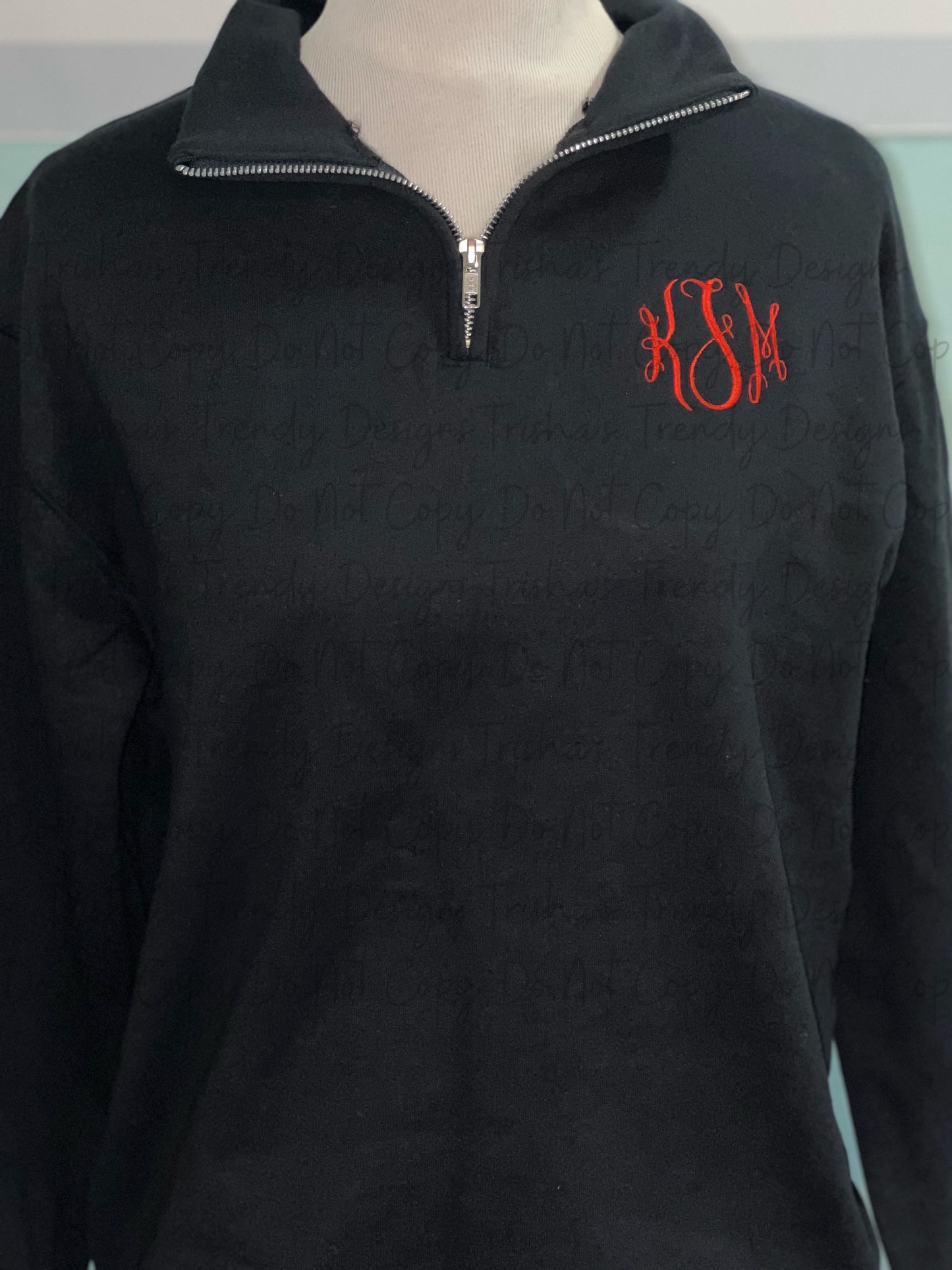 Monogram quarter zip