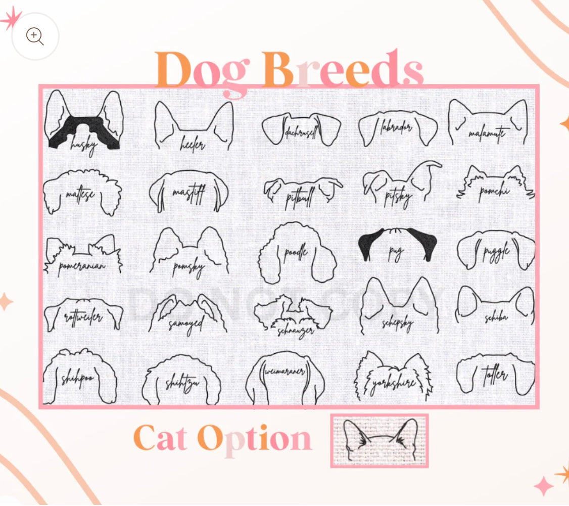 Embroidered Dog outlines