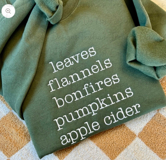 Fall things embroidery