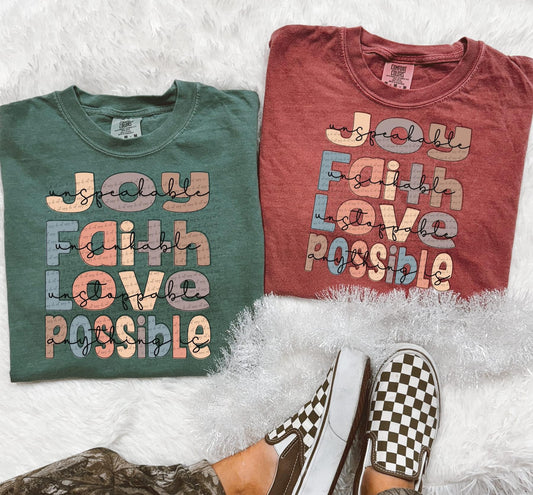 Unspeakable joy  Unsinkable faith  Unstoppable love  anything’s possible