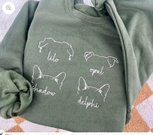 Embroidered Dog outlines
