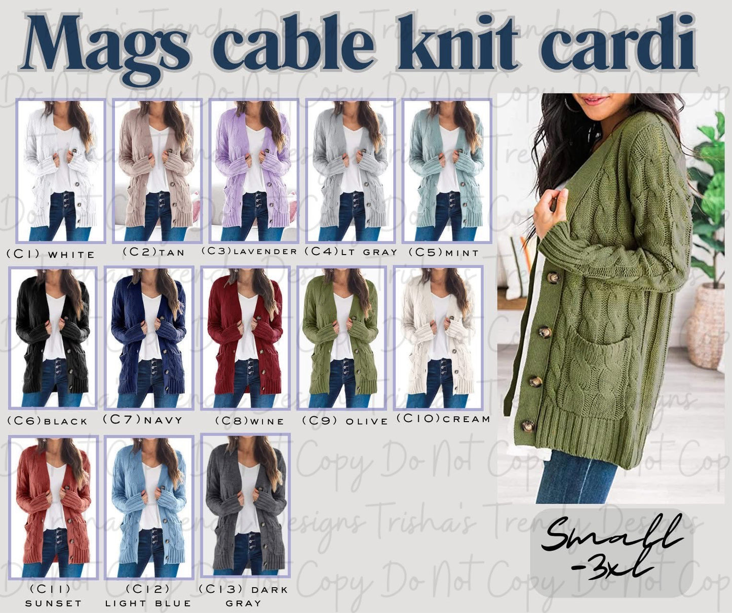 PREORDER: MAGS cable knit cardi