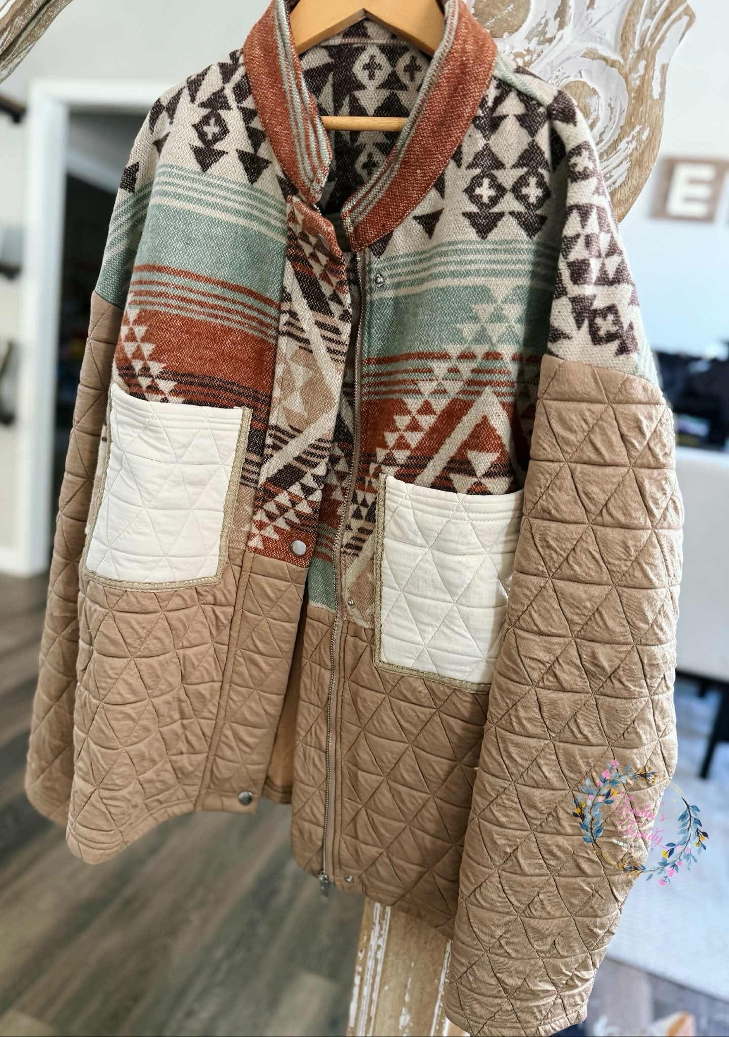 PREORDER: rerun Aztec quilted design jacket