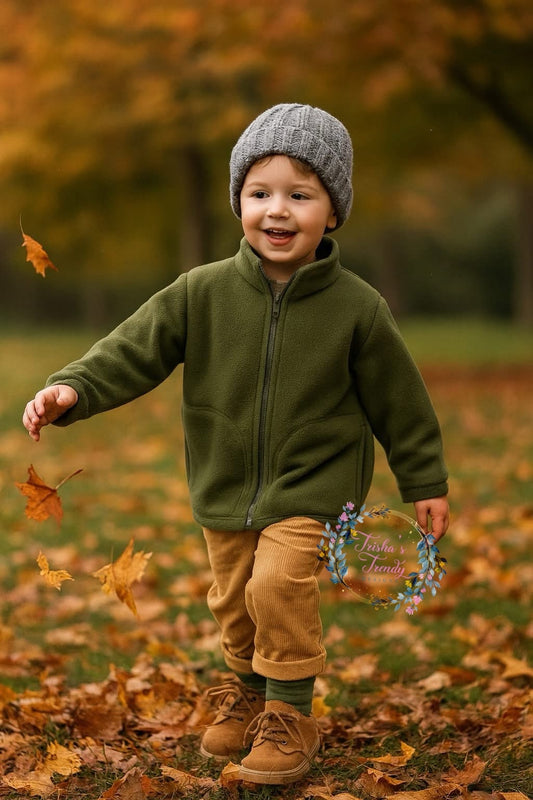 PREORDER: Kids Solid Color Zip Up Fleece