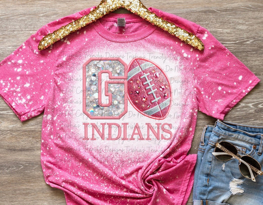 Go Indians faux sparkle
