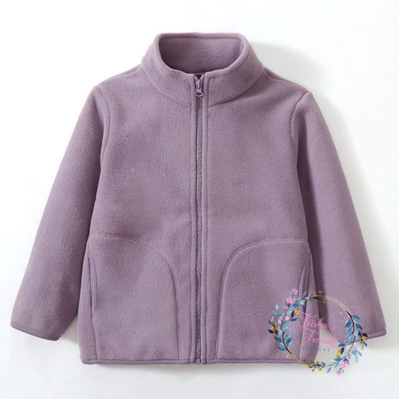 PREORDER: Kids Solid Color Zip Up Fleece