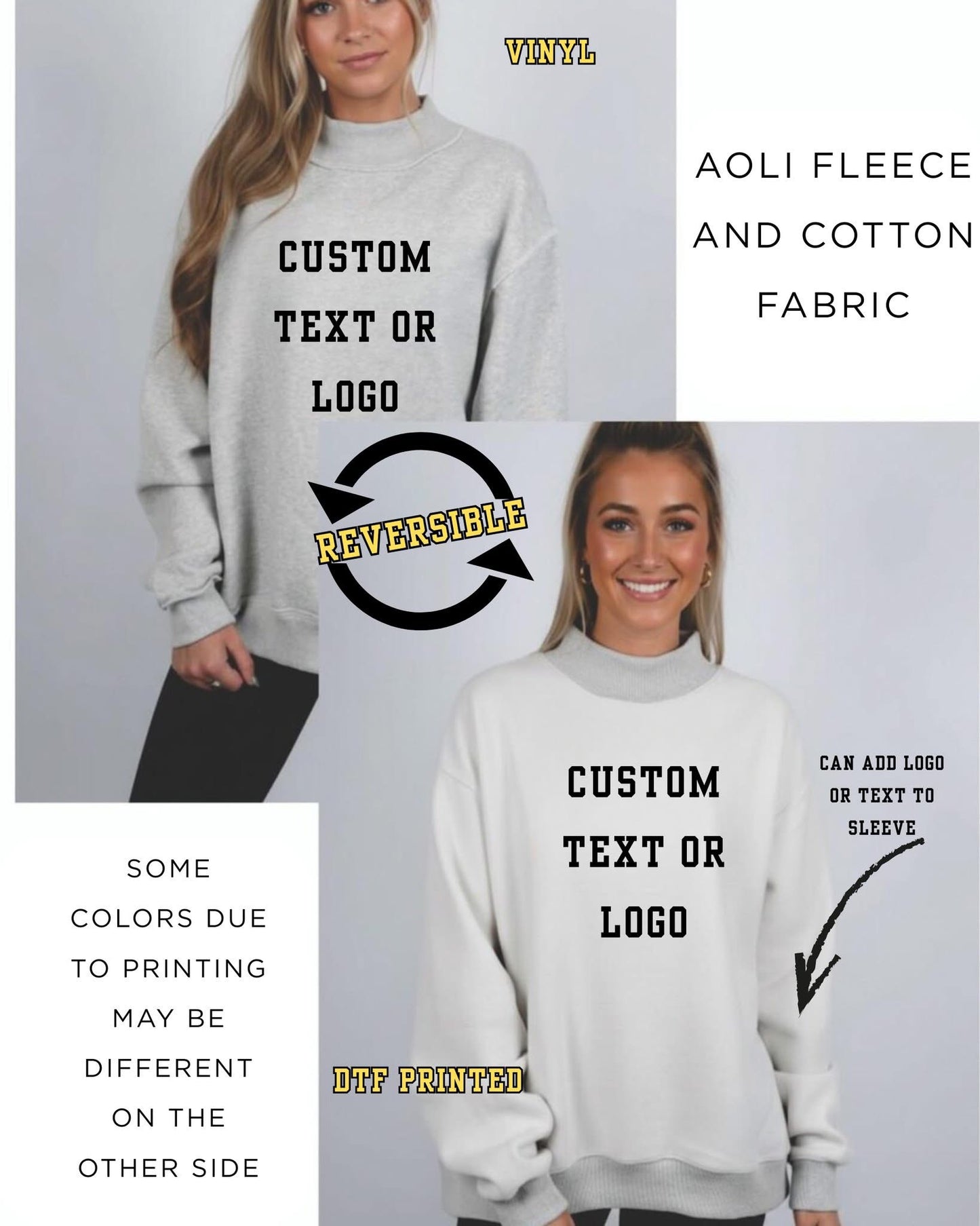 PREORDER: CUSTOM REVERSIBLE MOCK NECK SWEATERS