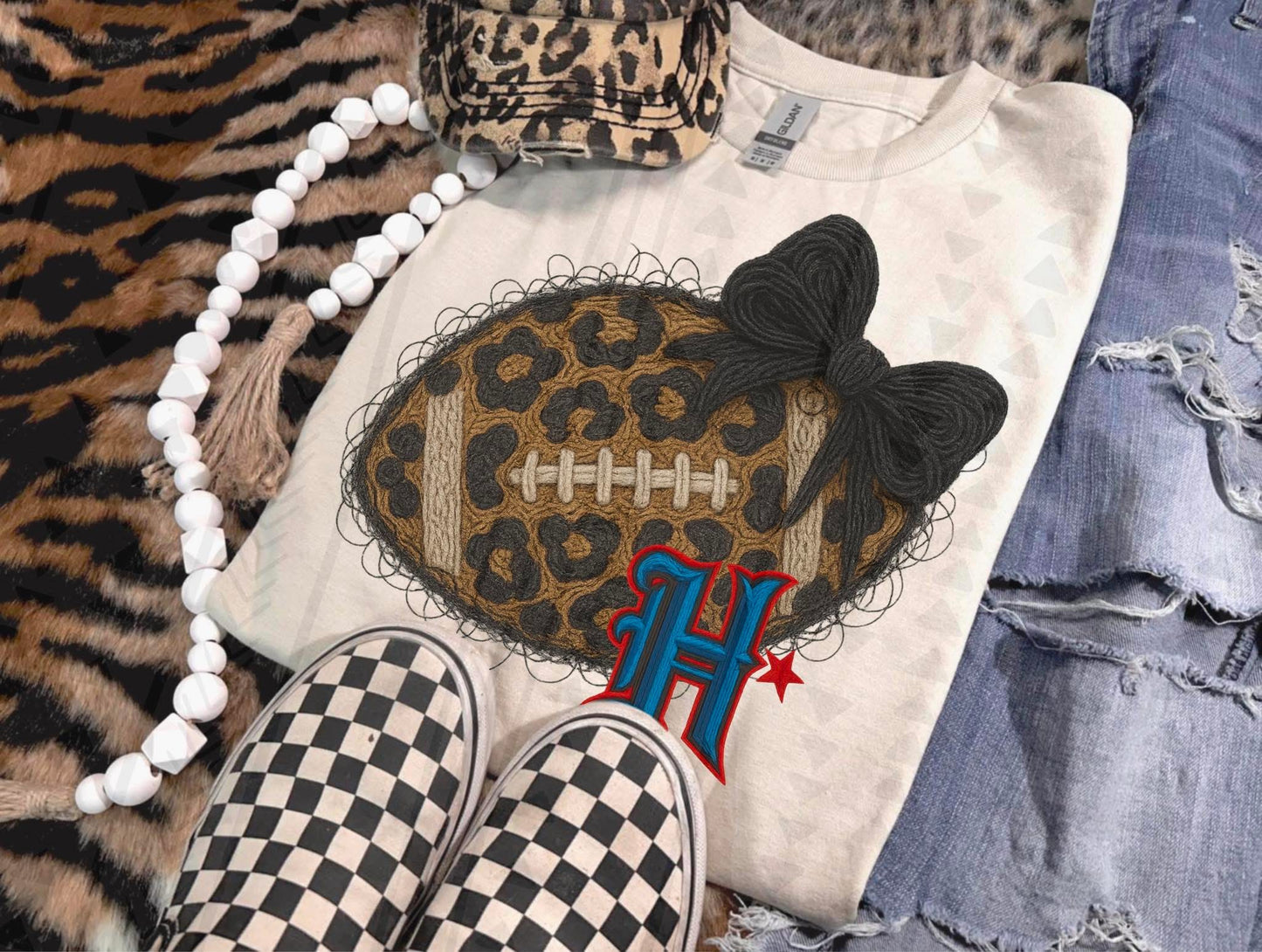 Faux yarn football mascots