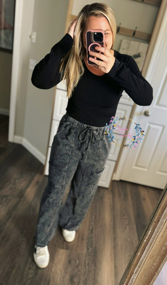 PREORDER: The Jennelle Mineral Washed Wide Joggers
