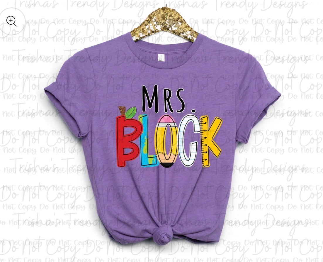Custom pencil tee