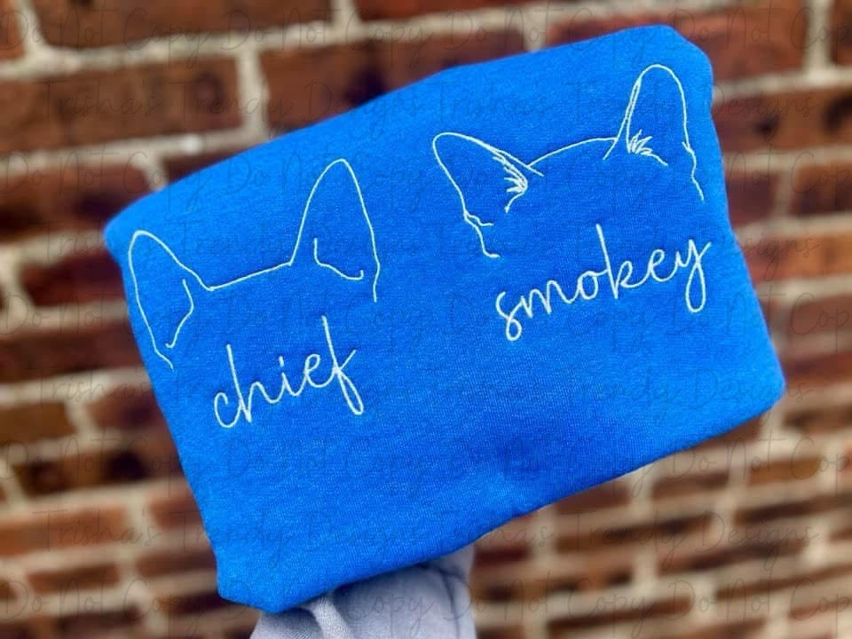 Embroidered Dog outlines