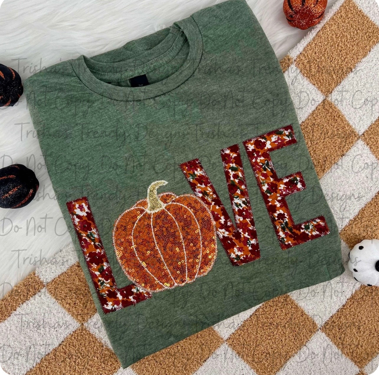 Embroidered Pumpkin Love