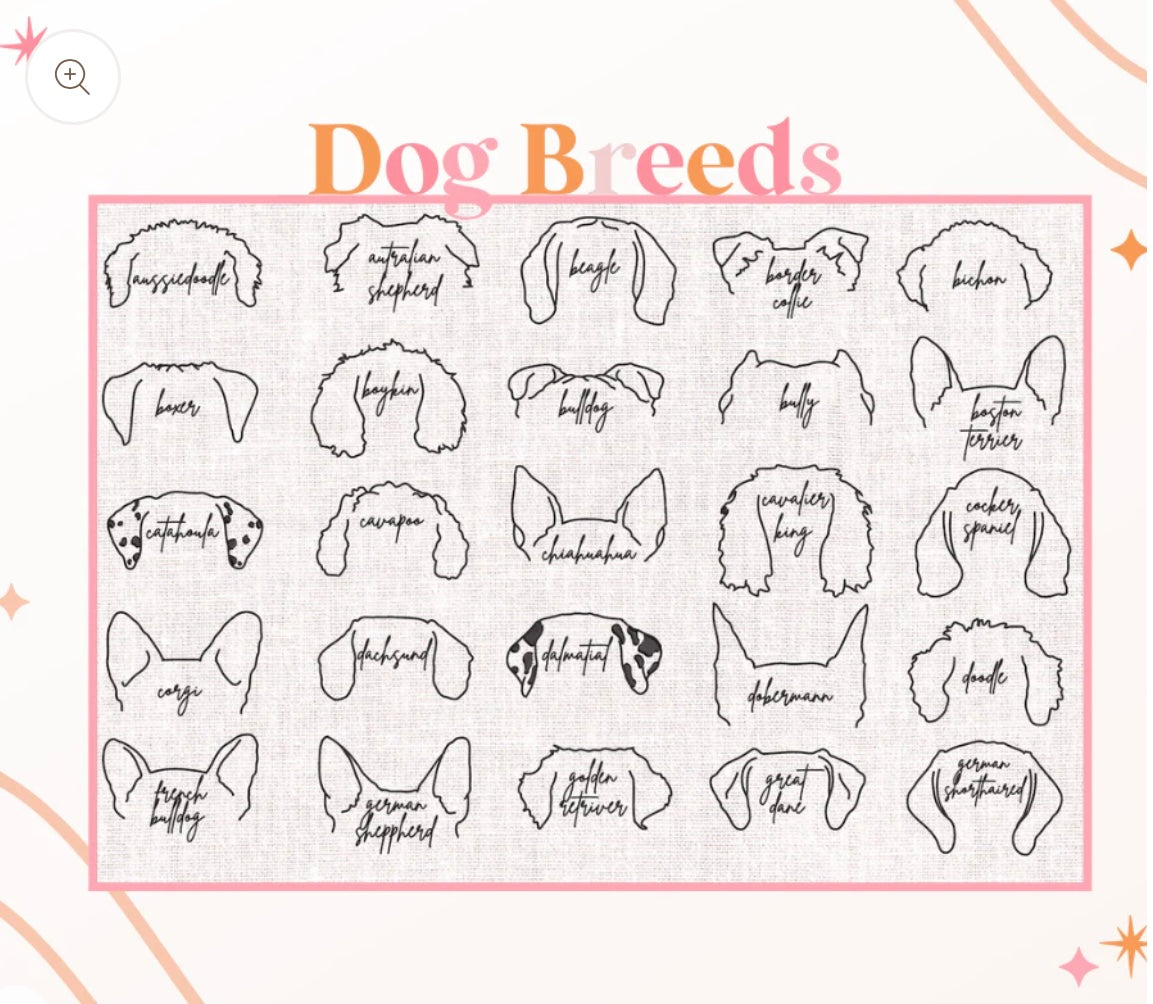 Embroidered Dog outlines