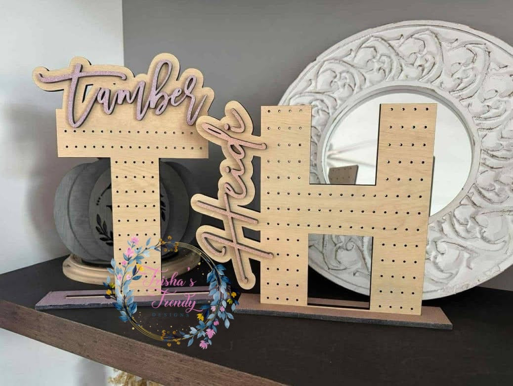 PREORDER: Personalized Name Wood Earring Holder rerun