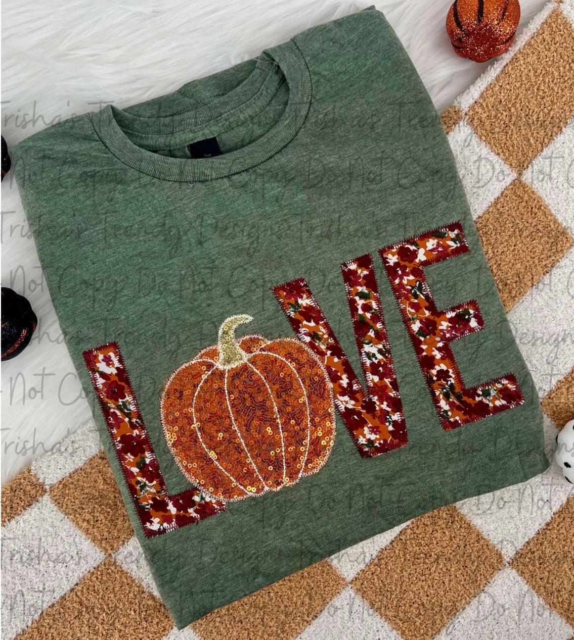 Embroidered Pumpkin Love