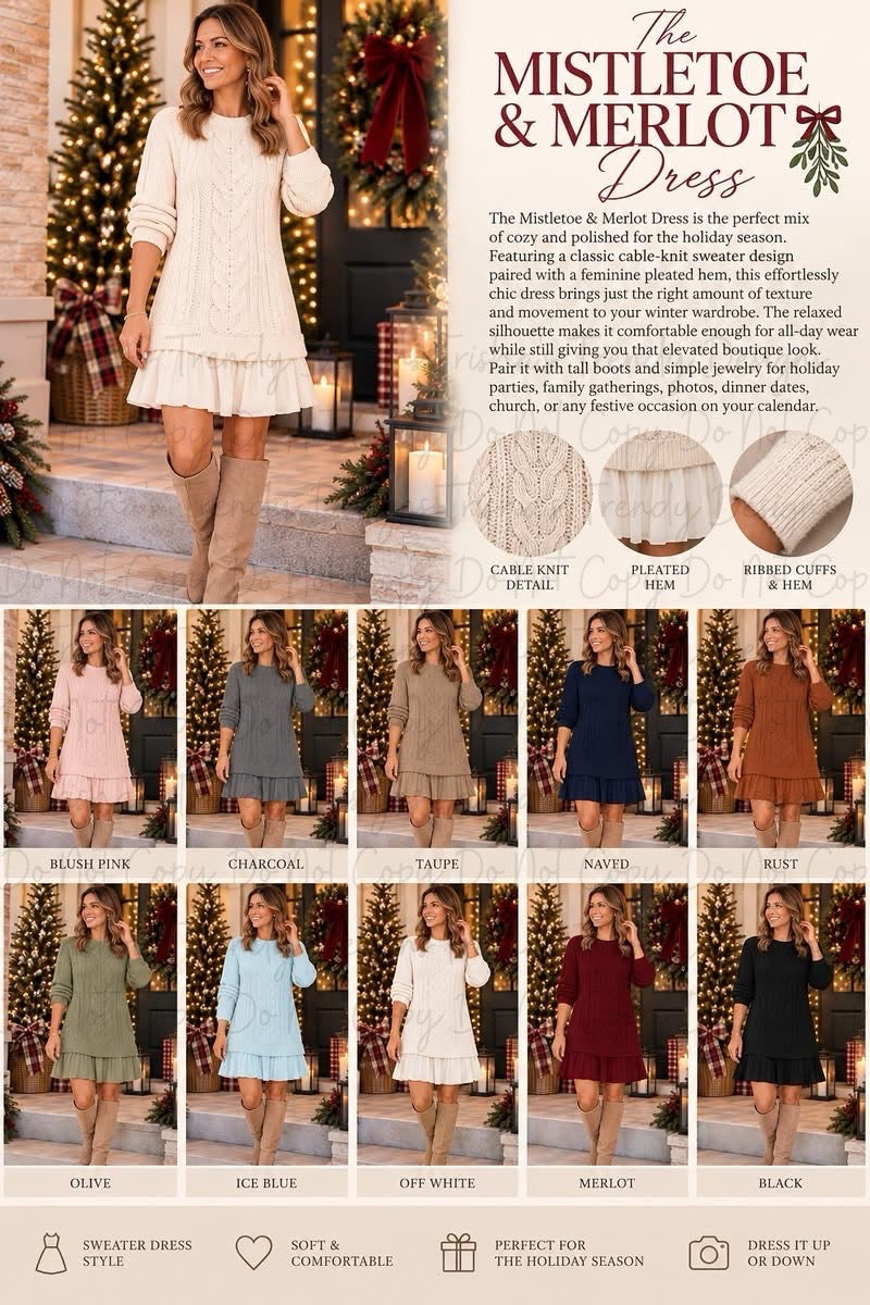 PREORDER: The Mistletoe & Merlot Dress