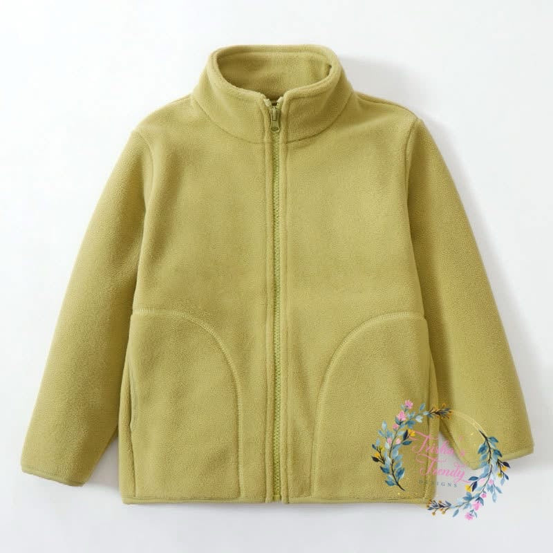 PREORDER: Kids Solid Color Zip Up Fleece
