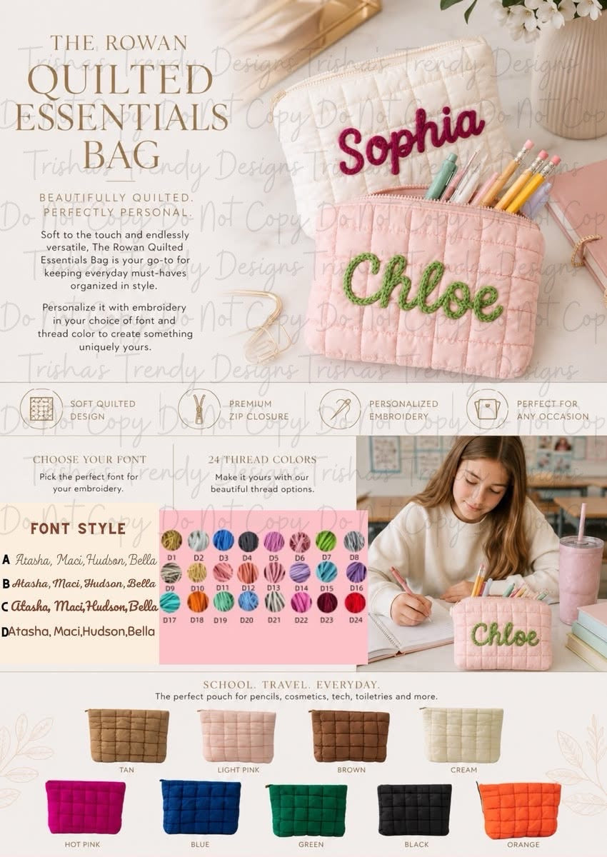 PREORDER: The Rowan Quilted Essentials Bag