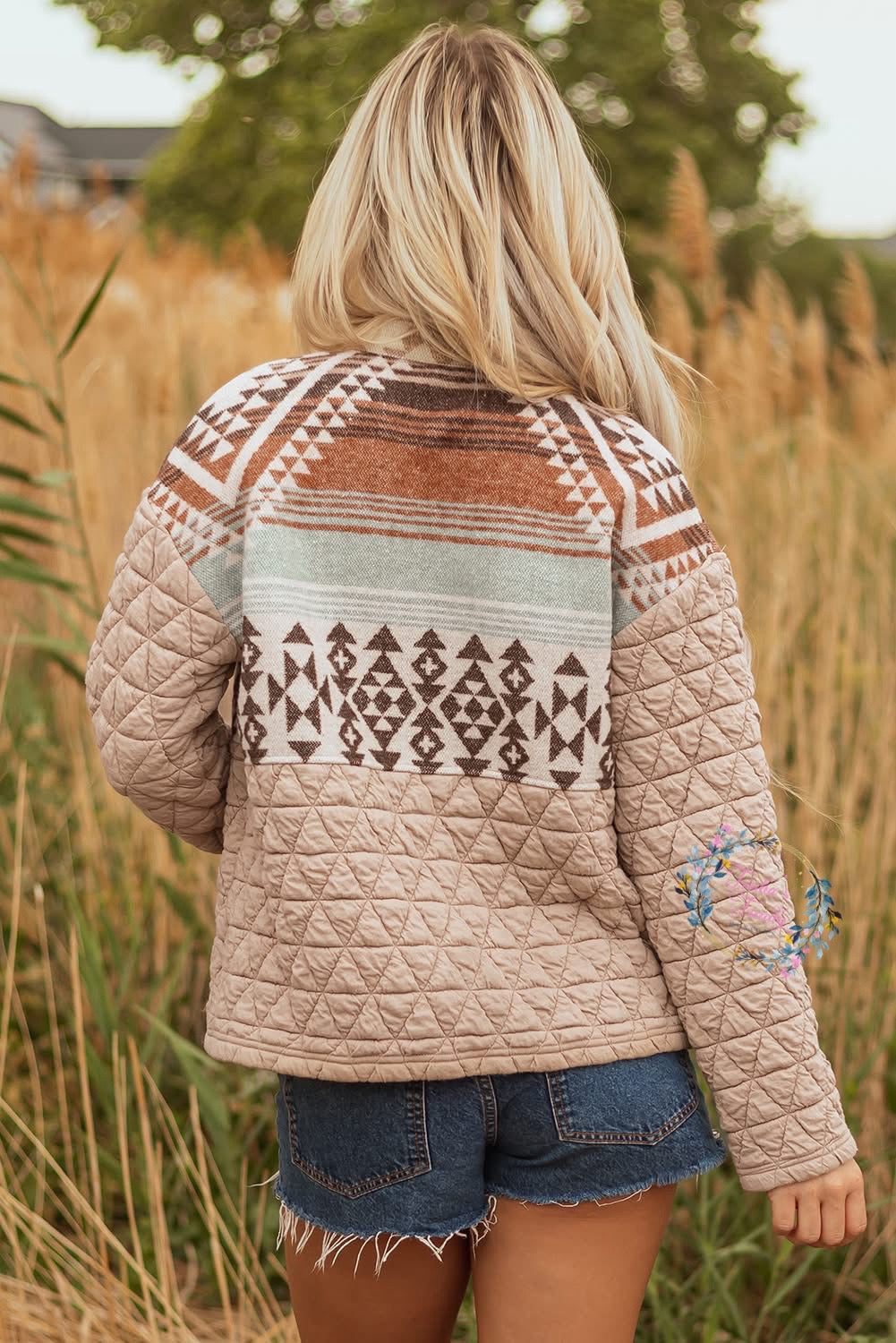 PREORDER: rerun Aztec quilted design jacket
